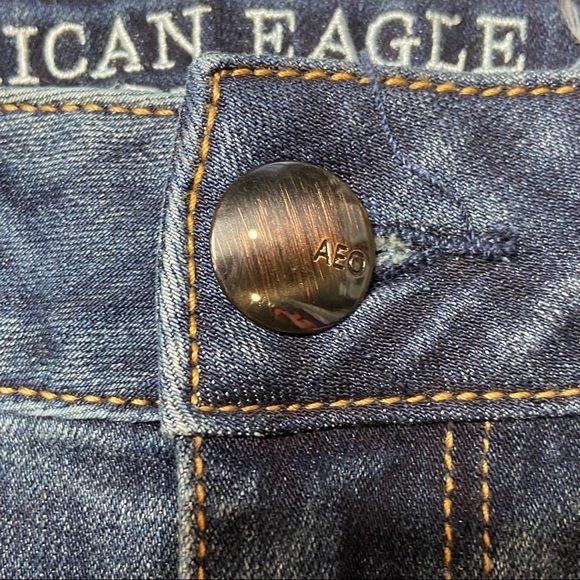 AEO American Eagle Outfitters Shortie Dark Denim Jean Shorts Sz 8 - Picture 13 of 13